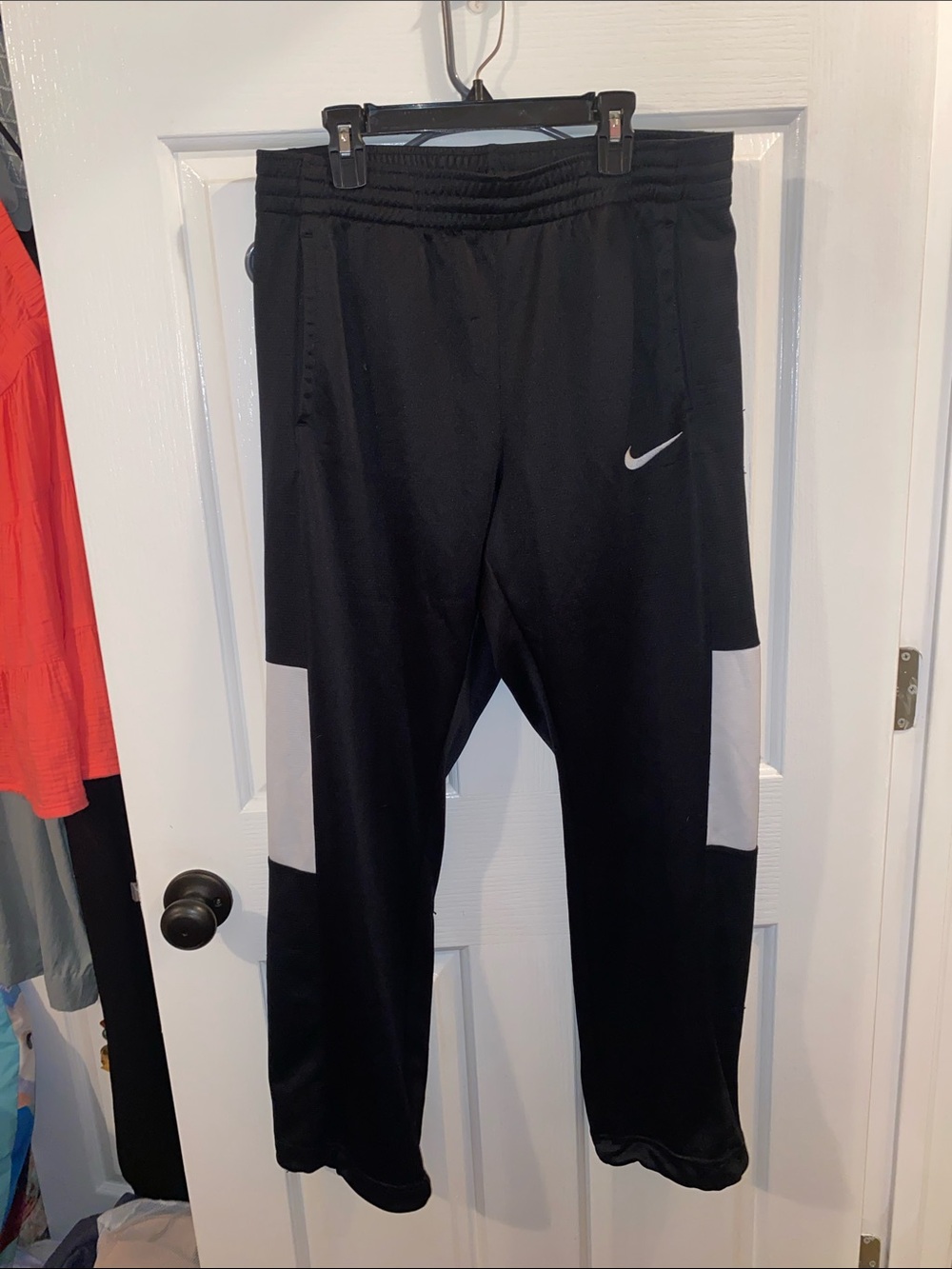Nike Black Sweatpants with White Side Panels - women